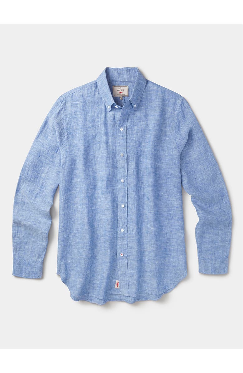 Aubin Worlaby Linen Long Sleeve Shirt, Alternate, color, Blue