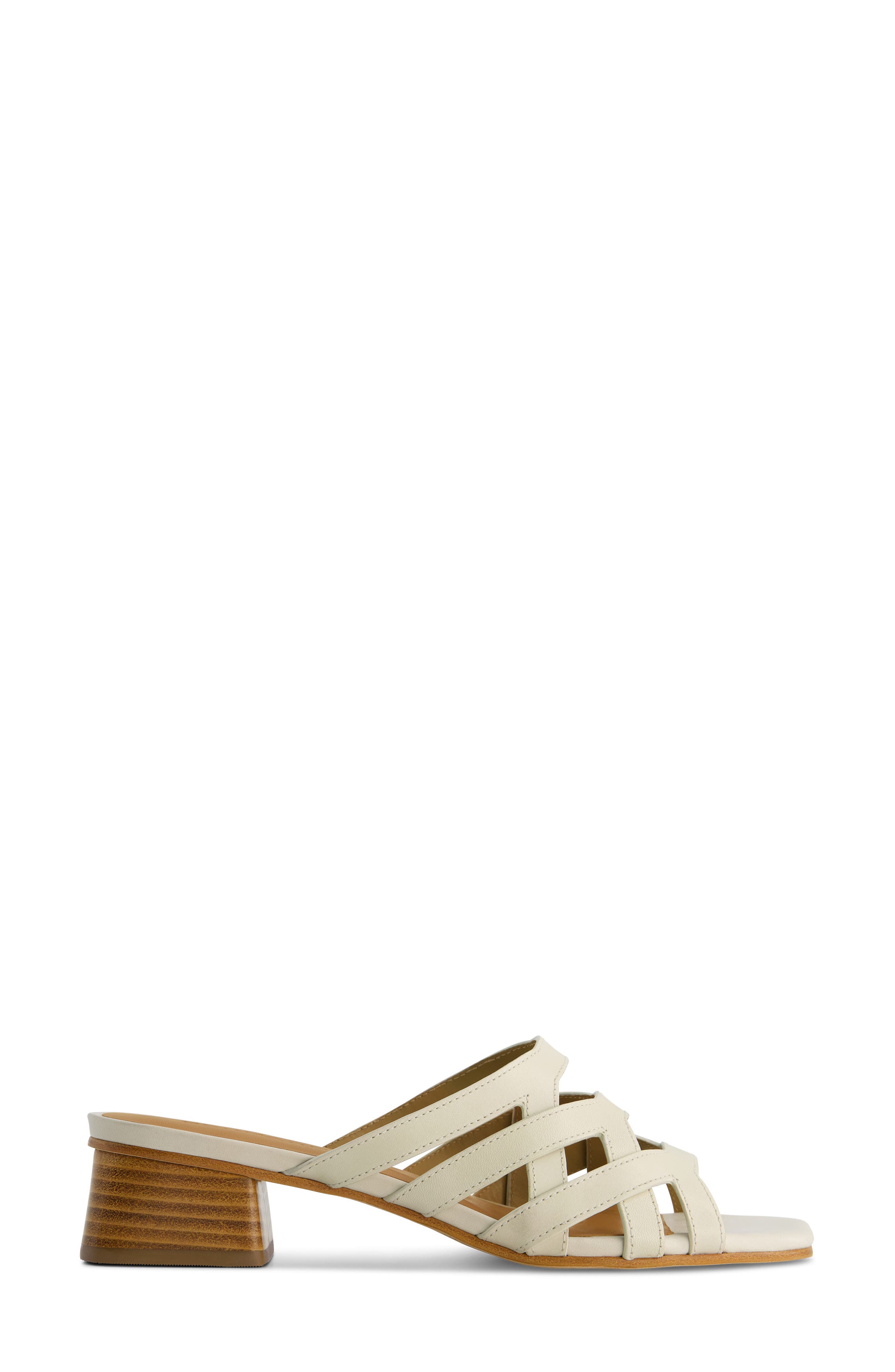 Bernardo Jacin Low Block Heel Sandal, Alternate, color, Eggshell Antique Calf