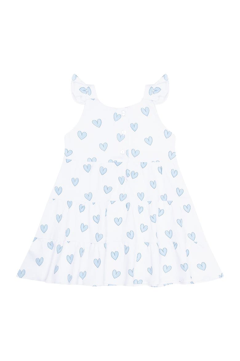 Blue Heart Print Ruffle Dress - Baby, Alternate, color, Blue