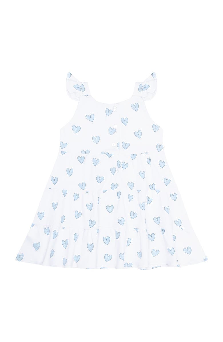 Nellapima Blue Heart Print Ruffle Dress - Baby, Alternate, color, Blue