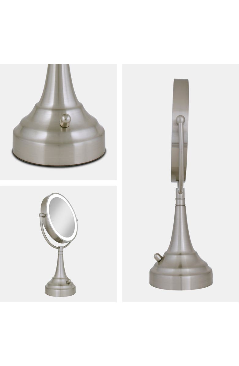 Zadro Lighted Makeup Mirror with 10X/1X Magnification, Battery & Cordless, Alternate, color, Satin Nickel