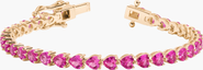Aurate New York Lab Grown Pink Sapphire Heart Tennis Bracelet