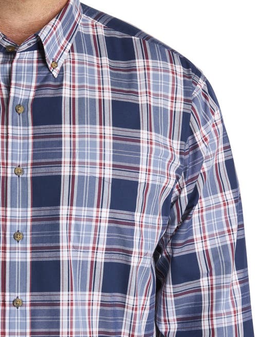Harbor Bay By Dxl Big & Tall Easy-care Large Plaid Sport Shirt In Multi