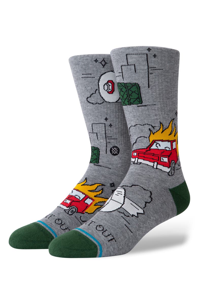 Stance Burnt Out Crew Socks, Main, color, 