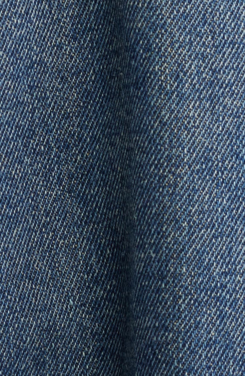 FREEMARKET Denim Tie Waist High Low Midi Dress, Alternate, color, Medium Indigo