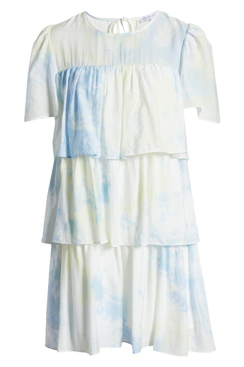 Tiered Ruffle Shift Dress, Alternate, color, BLUE MULTI