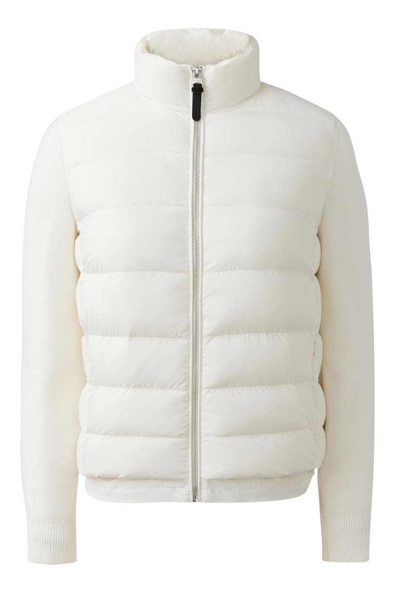 Oceane Knit Sleeve 800 Fill Power Down Puffer Jacket, Main, color, CREAM
