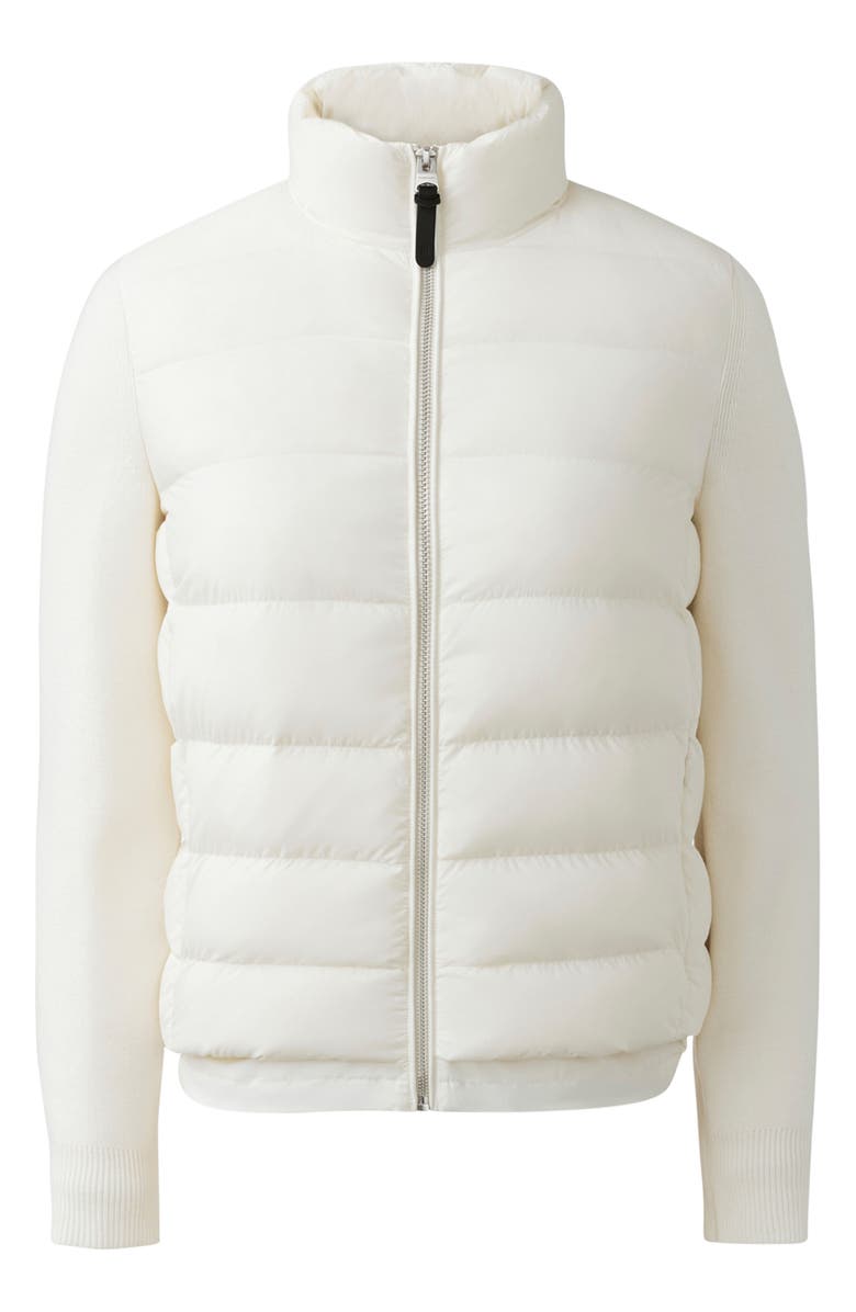 Mackage Oceane Knit Sleeve 800 Fill Power Down Puffer Jacket, Main, color, Cream