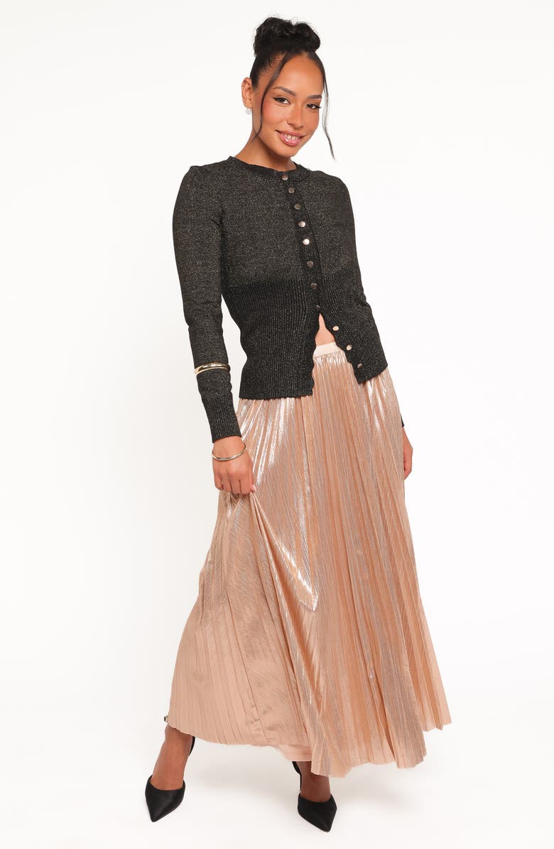 Petal & Pup Bethy Pleated Maxi Skirt, Alternate, color, Gold