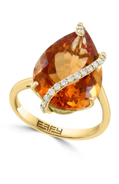14K Yellow Gold Golden Fire Citrine Ring