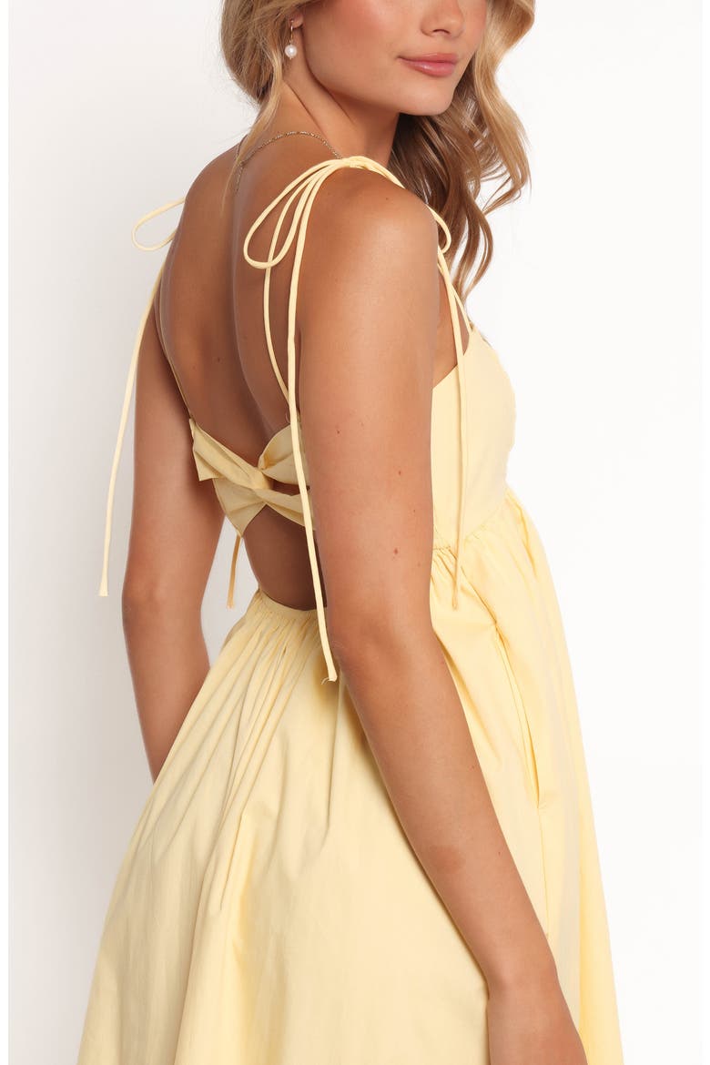 Simona Tie Strap Cotton Maxi Sundress, Alternate, color, YELLOW
