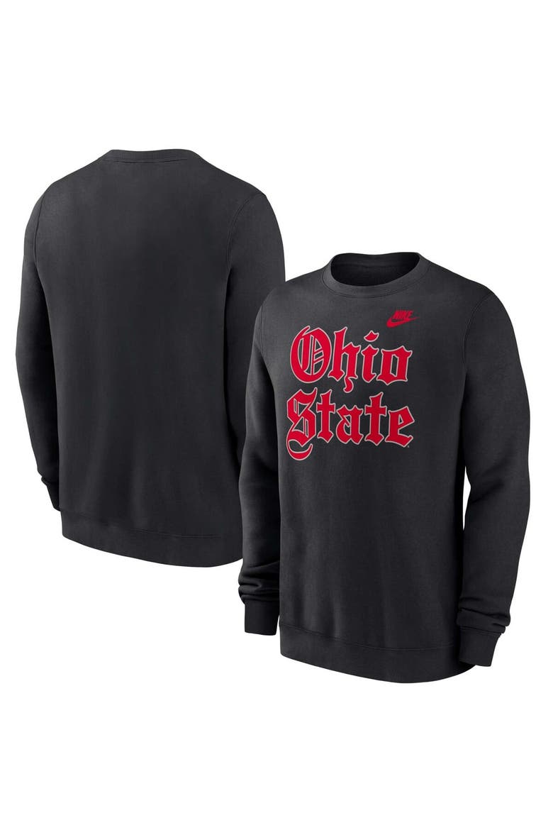 Men's Nike Black Ohio State Buckeyes Old English Fleece Sweatshirt, Main, color, Black