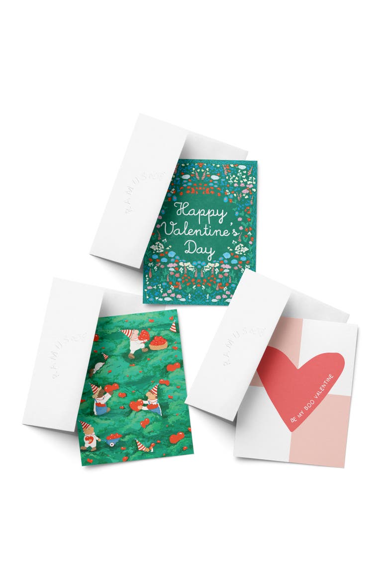 Love/Valentine's Assorted Greeting Card Pack (3ct) "Garden Valentine, Hearts Harvest, Boo Valentine", Main, color, Multi-Pack