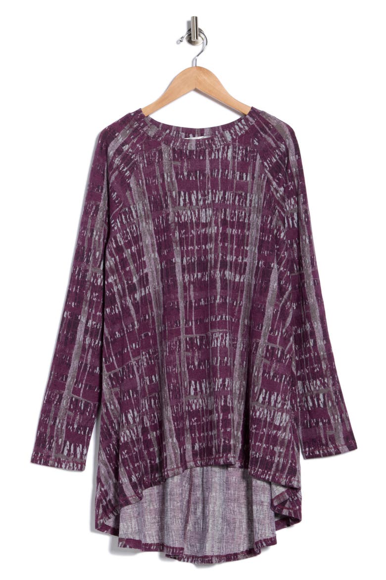 Long Sleeve Tunic Top, Alternate, color, BURGUNDY