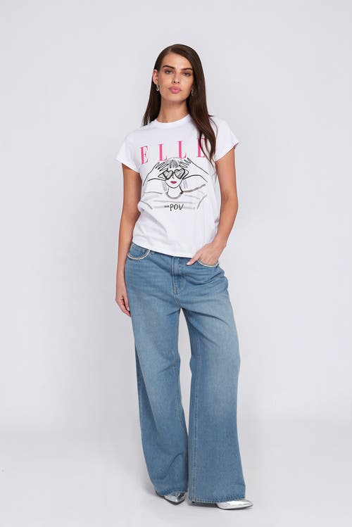 Elle Collection Heart Eyes Graphic Tee T-shirt In Blue