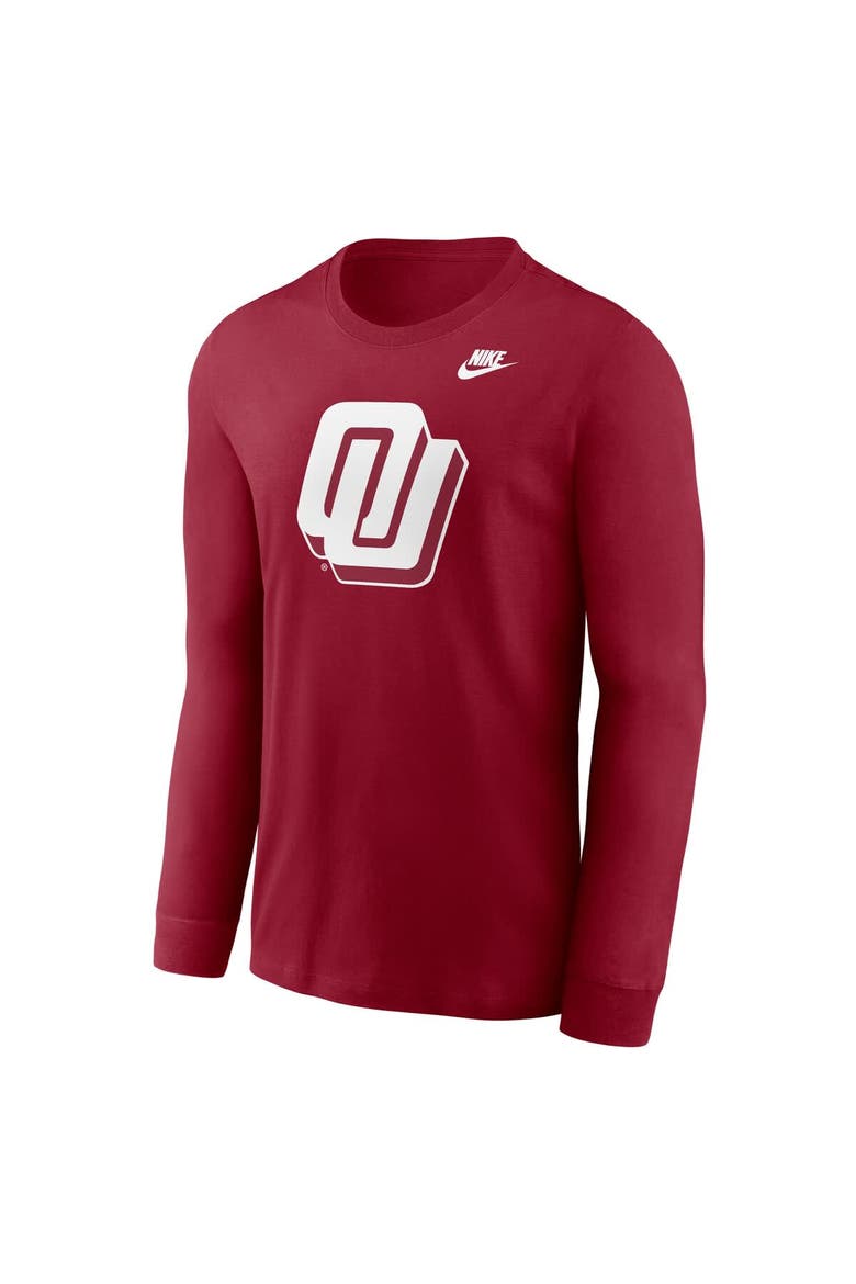 Men's Nike Crimson Oklahoma Sooners Alternate Logo Long Sleeve T-Shirt, Alternate, color, Crimson