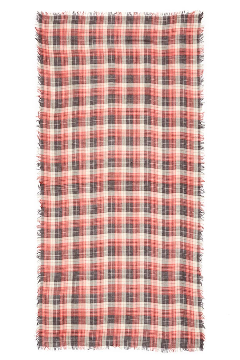 Plaid Scarf, Alternate, color, RED