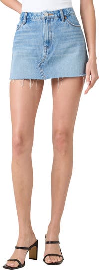 Raw Hem Denim Miniskirt