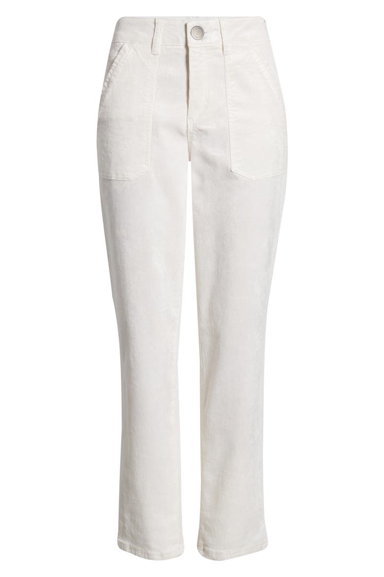 'Ab'Solution High Waist Straight Leg Utility Jeans (Nordstrom Exclusive), Alternate, color, OFF WHITE