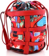 Pre-Owned Hermes Musardine Bucket Bag Printed Silk with Leather