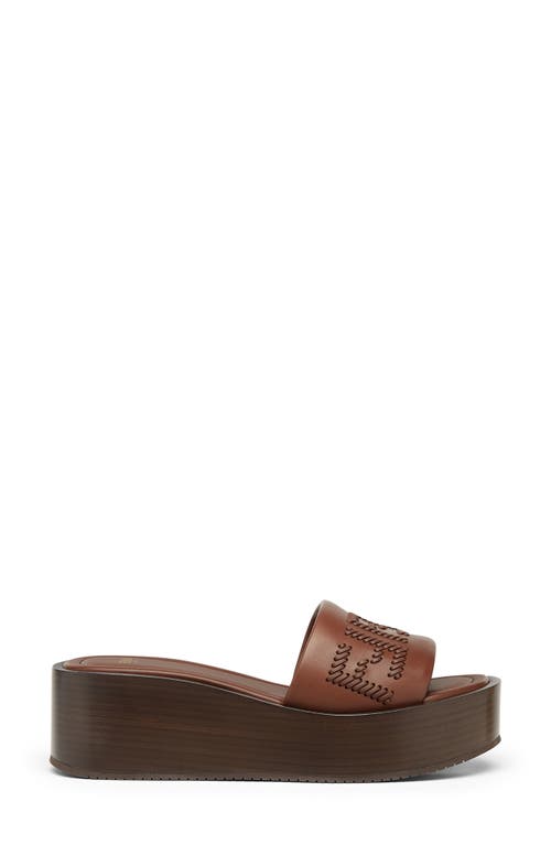 Fendi Embroidered Detail Platform Slides In F1stj Drk Ghianda Ghianda