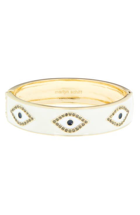 Evil Eye Enamel Hinge Bracelet
