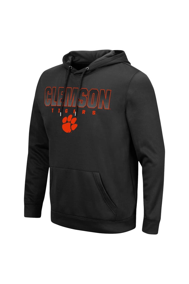 Men's Colosseum Black Clemson Tigers Blackout 3.0 Pullover Hoodie, Alternate, color, Black