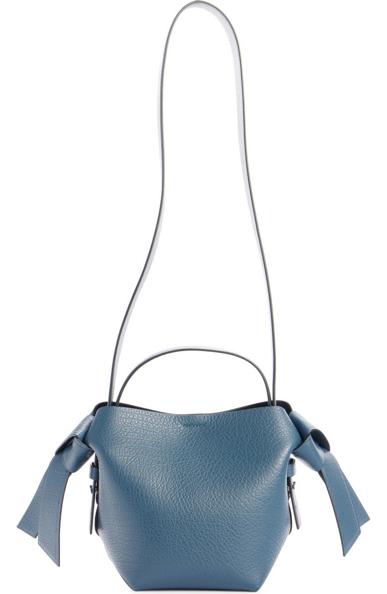 Acne Studios Mini Musubi Leather Shoulder Bag, Alternate, color, Denim Blue