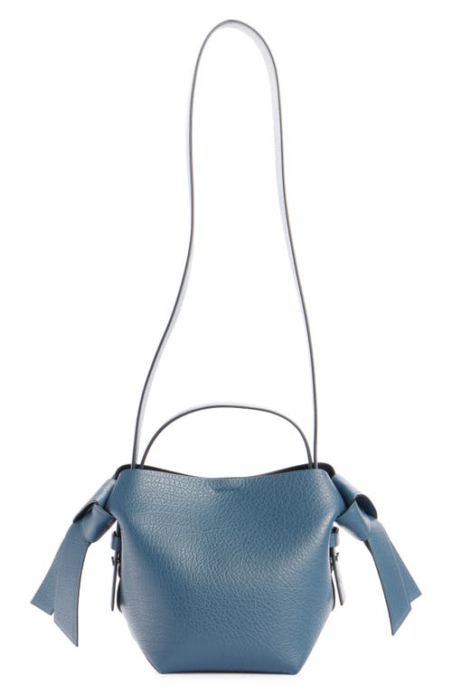 Acne Studios Mini Musubi Leather Shoulder Bag In Denim Blue