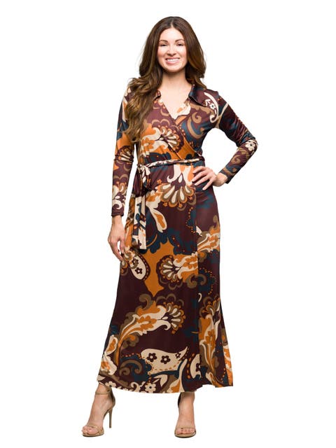 Paisley Belt Waist Maxi Dress