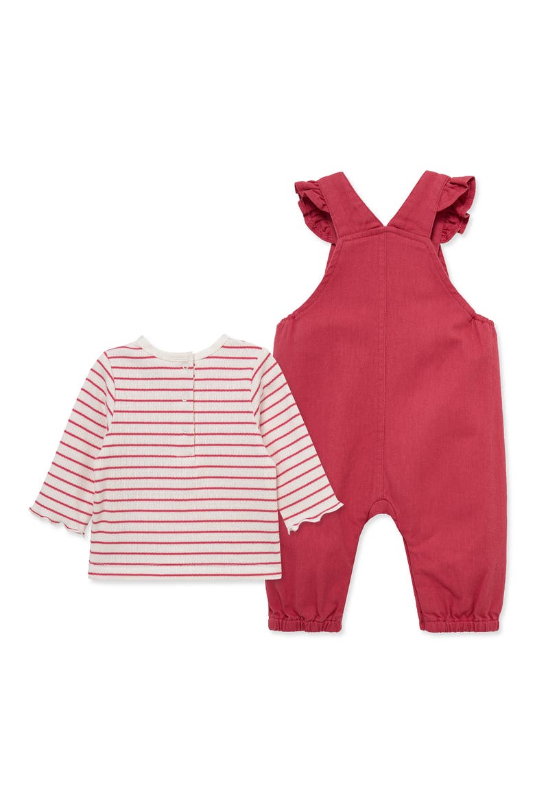 Puppies Overalls & T-Shirt Set, Alternate, color, PINK
