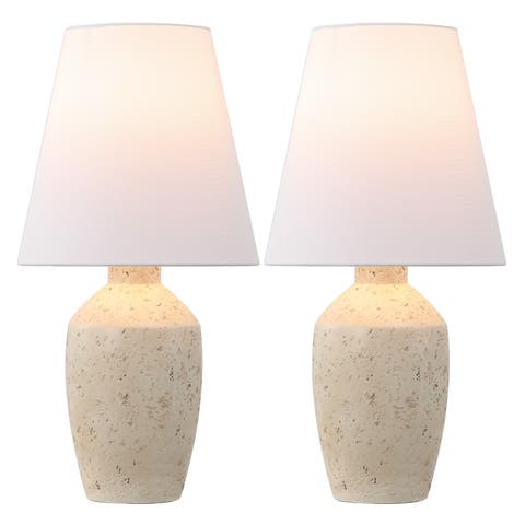 Xander 19.5" Minimalist Scandinavian Concrete Effect Resin/Iron Ginger Jar LED Table Lamp (Set of 2)