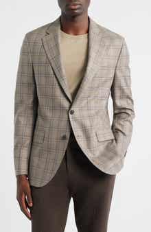 Peter Millar Hartford Classic Fit Windowpane Check Wool & Cashmere Blend Sport Coat