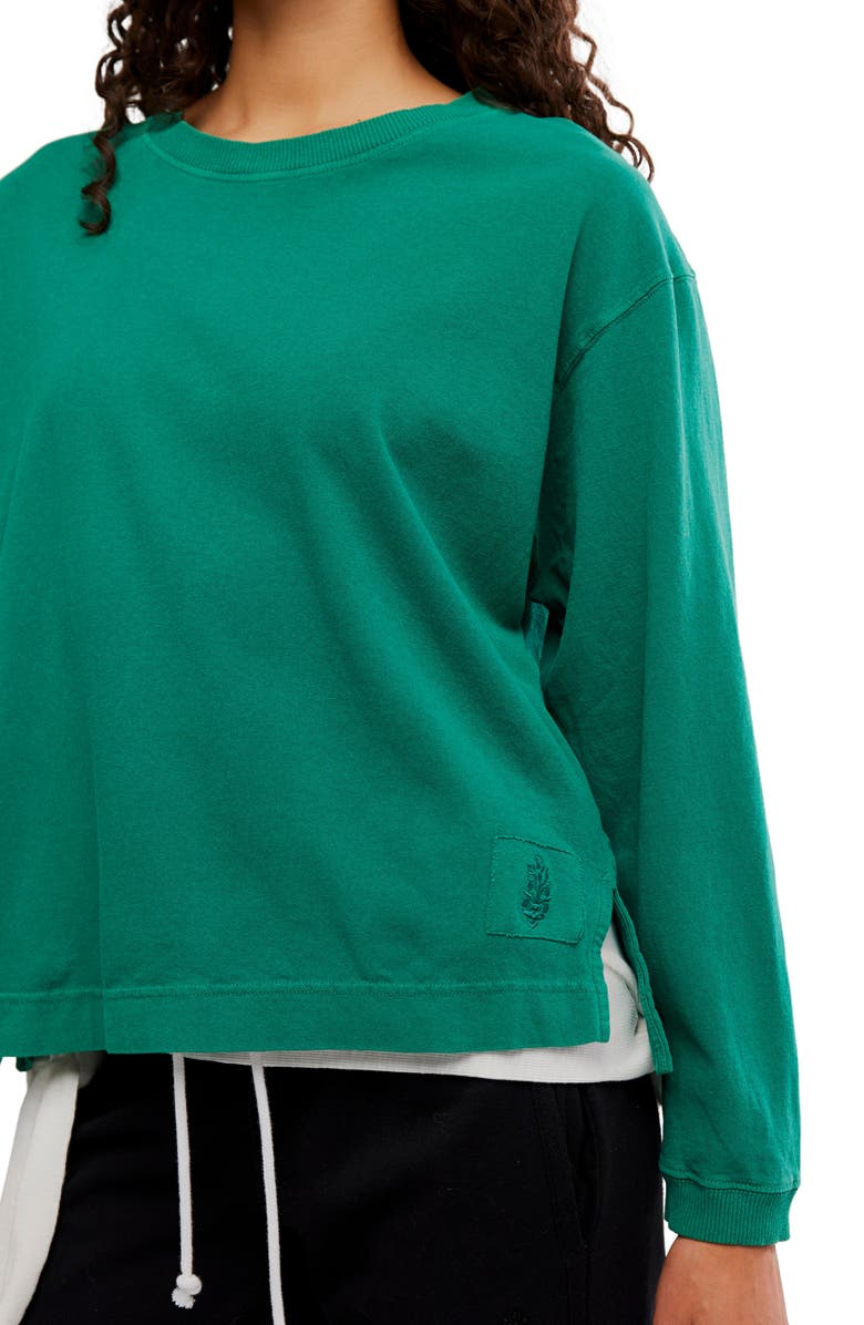 Free People Hustle Layer Knit Top, Alternate, color, Green Glow