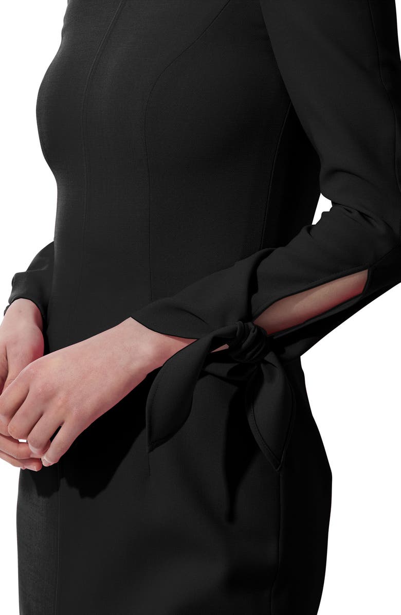 Carolina Herrera Long Sleeve Stretch Wool Midi Sheath Dress, Alternate, color,