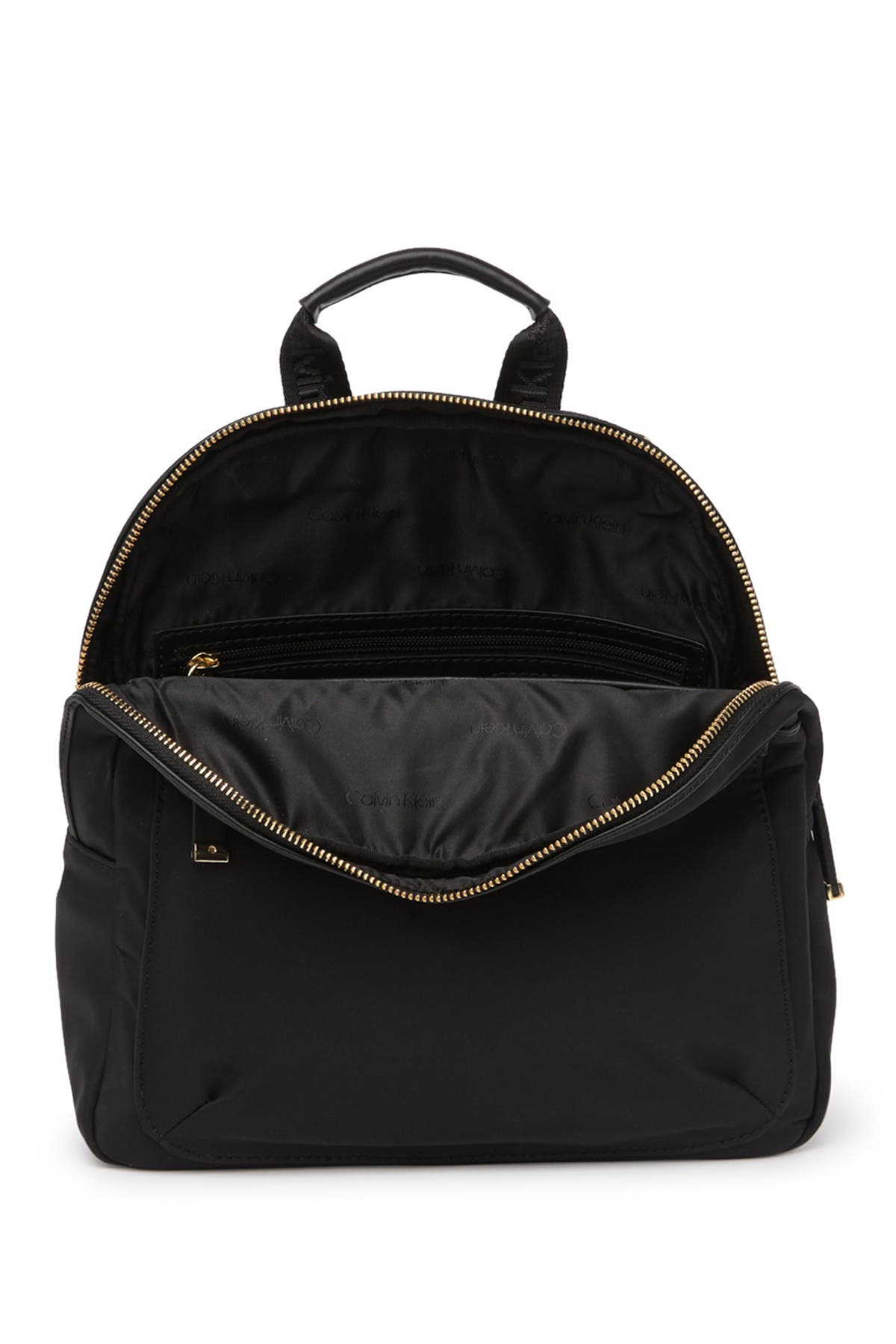 Calvin Klein Belfast Leather Trimmed Nylon Backpack, Alternate, color, 