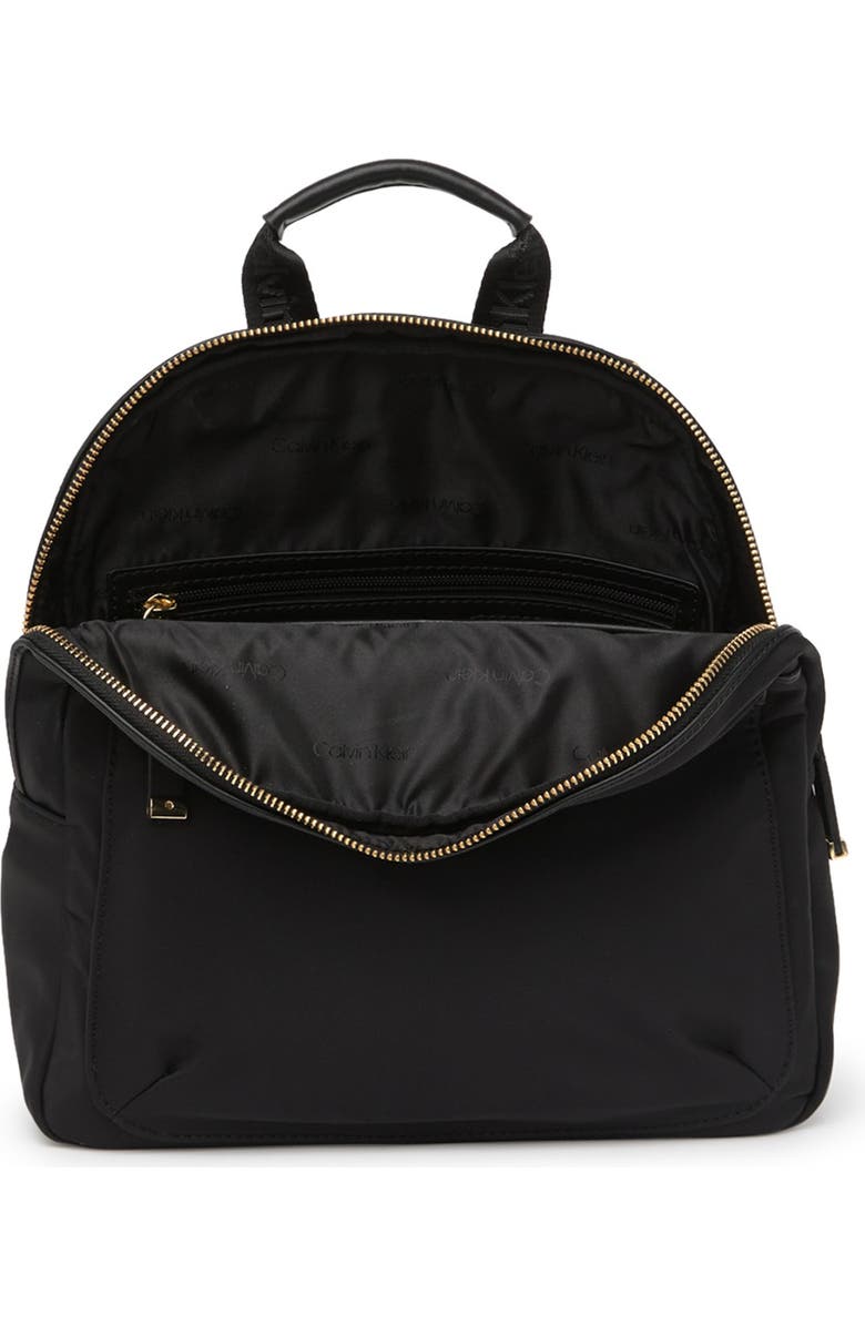 Calvin Klein Belfast Leather Trimmed Nylon Backpack, Alternate, color,