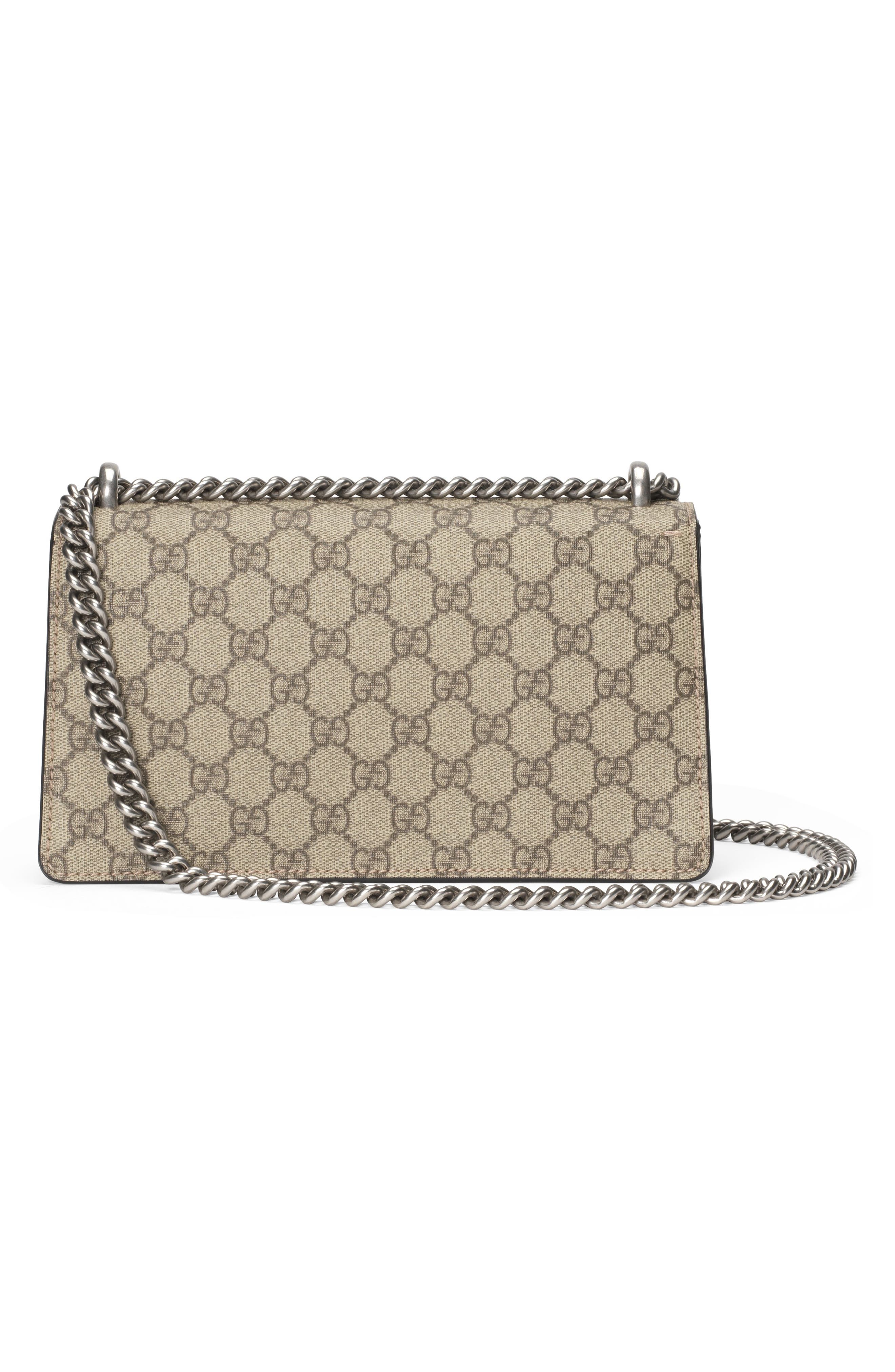 GG Supreme Canvas & Suede Shoulder Bag, Alternate, color, BEIGE EBONY/ TAUPE/ BLK DIAMND