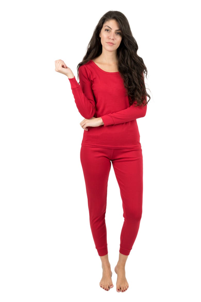 Women's Cotton Solid Matching Family Pajamas, Main, color, Red