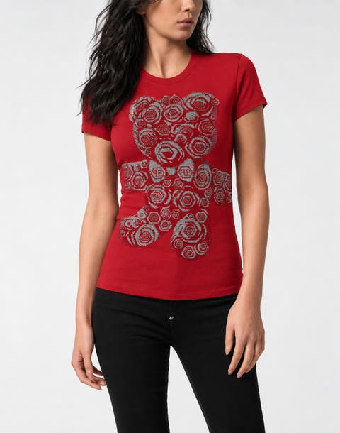 Sexy Pure Fit T-Shirt Flower Teddy Women