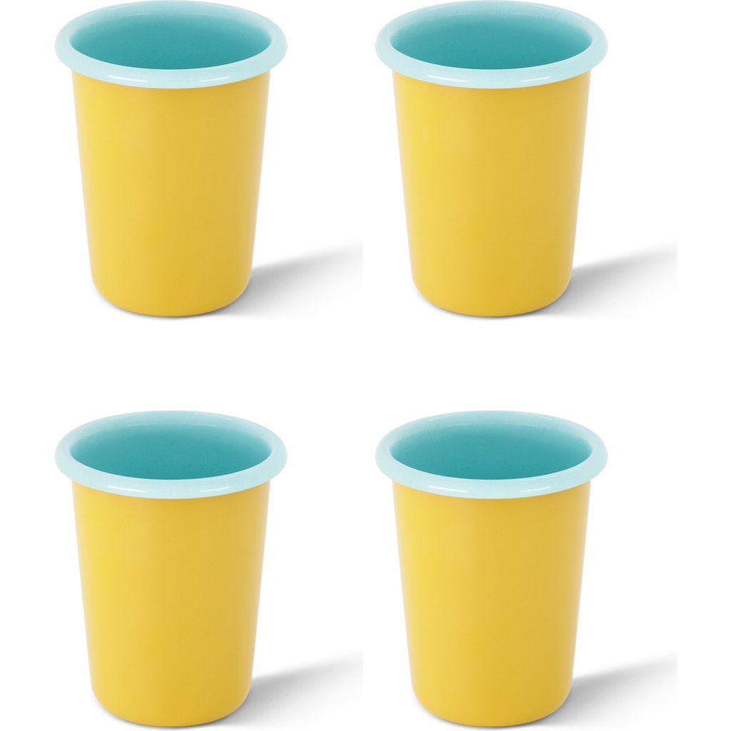 Elifle Small Two Tone Enamel Tumbler In Yellow