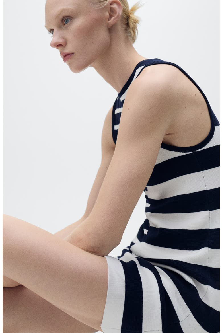 Mixed Stripe Sweater Dress, Alternate, color, DARK NAVY