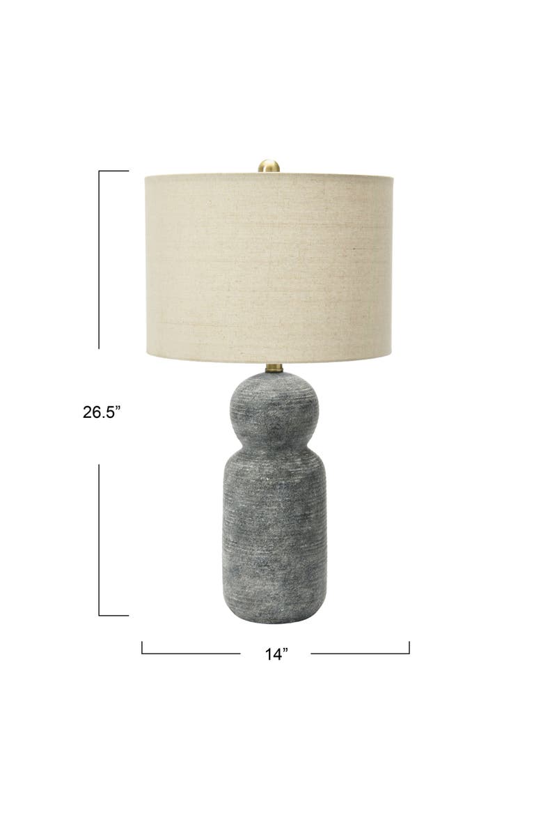 14 in. Round Stoneware Desk Lamp, Alternate, color, Grey