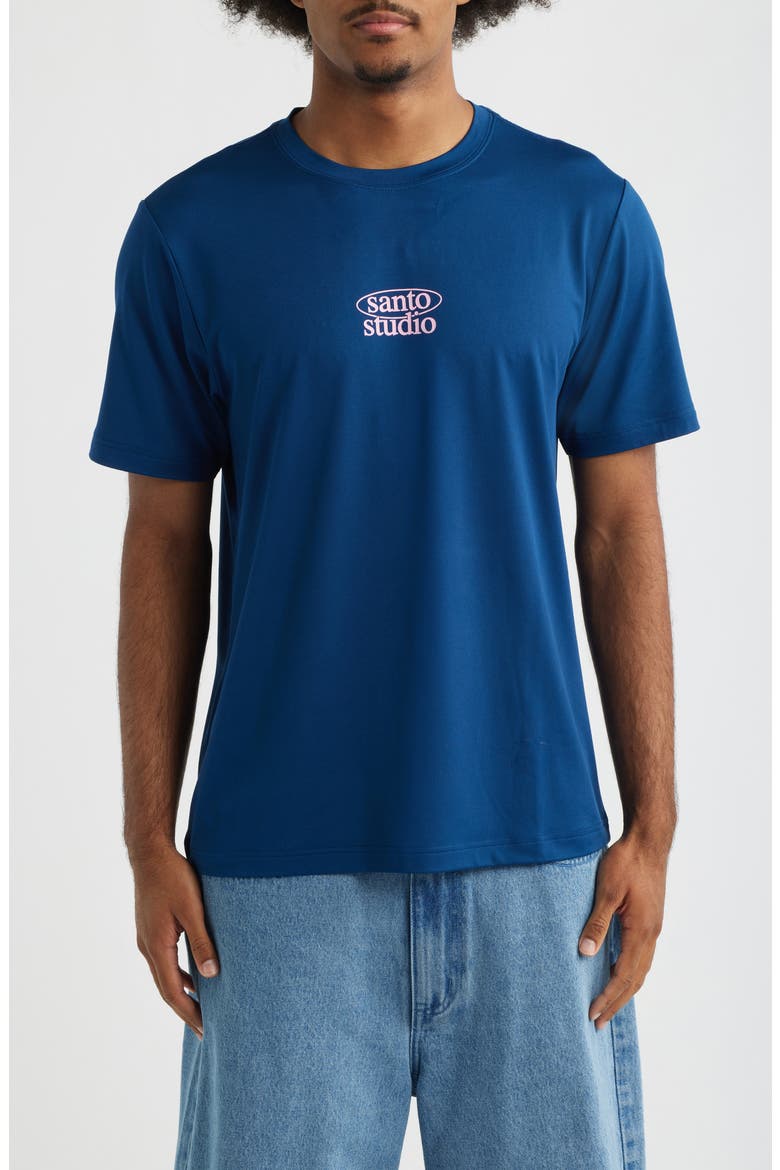 Waiting Tech Graphic T-Shirt, Main, color, NAVY