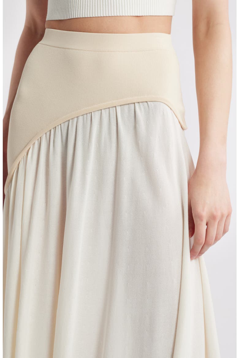The Soglio Asymmetric Rib Overlay Maxi Skirt, Alternate, color, BRULE X KHAKI