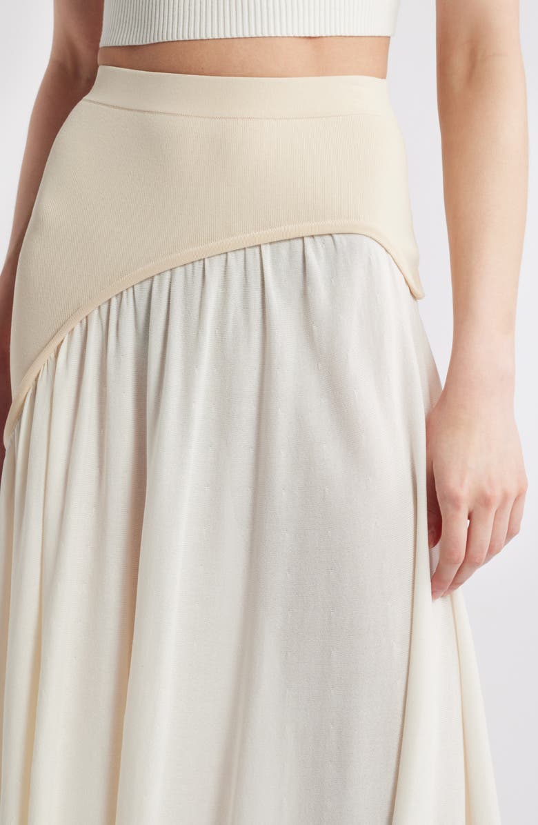 Solid & Striped The Soglio Asymmetric Rib Overlay Maxi Skirt, Alternate, color, Brule X Khaki