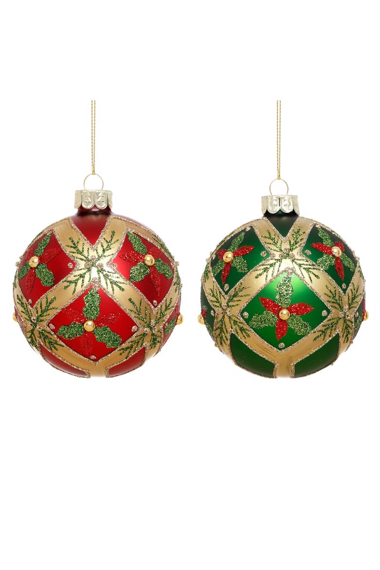 Holly Diamond Ornament, Box of 6, Main, color, Gold