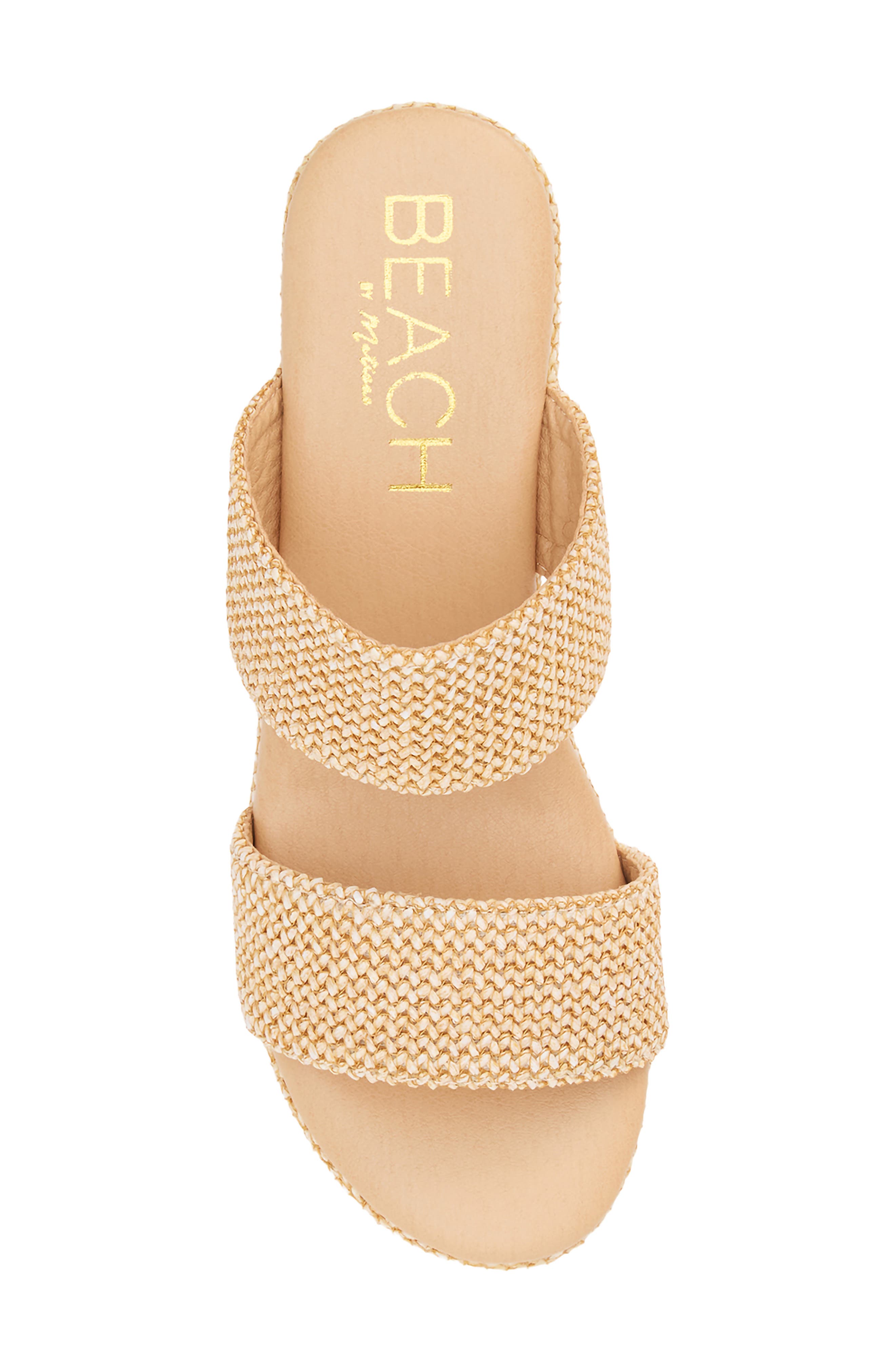 Ocean Ave Espadrille Platform Slide Sandal, Alternate, color, CHESTNUT RAFFIA