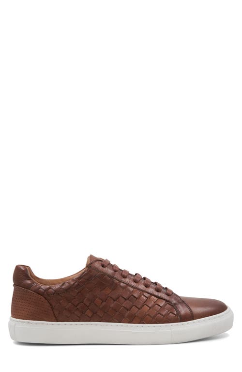 Bruno Magli Beto Woven Leather Sneaker In Brown