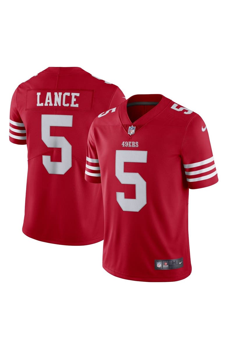 Nike Men's Nike Trey Lance Scarlet San Francisco 49ers Vapor Limited Jersey, Main, color, 
